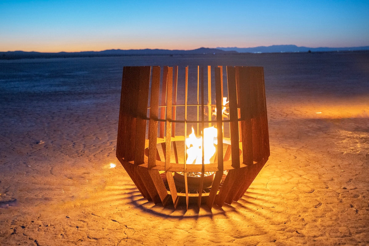 The Sol 32 inch corten steel outdoor fire sculpture – The Outdoor Plus