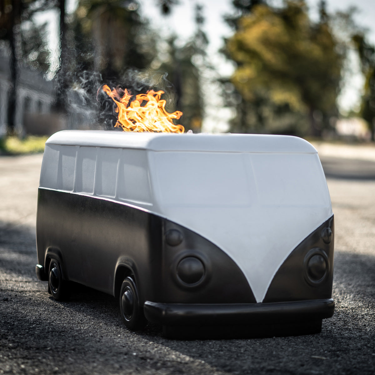 Classic Bus Fire Pit - GFRC Concrete - 48" x 24" – lifestyle