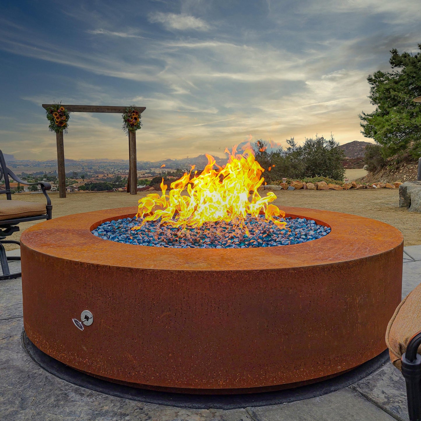 Unity Fire Pit - Powder Coat - 24" Tall - 60" – lifestyle