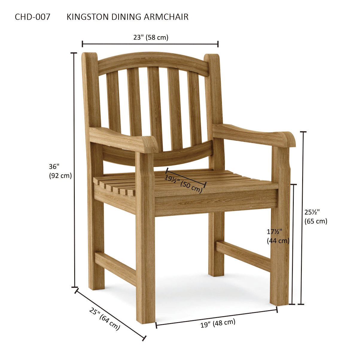 Anderson Teak Kingston Dining Armchair — product image 5 of 5