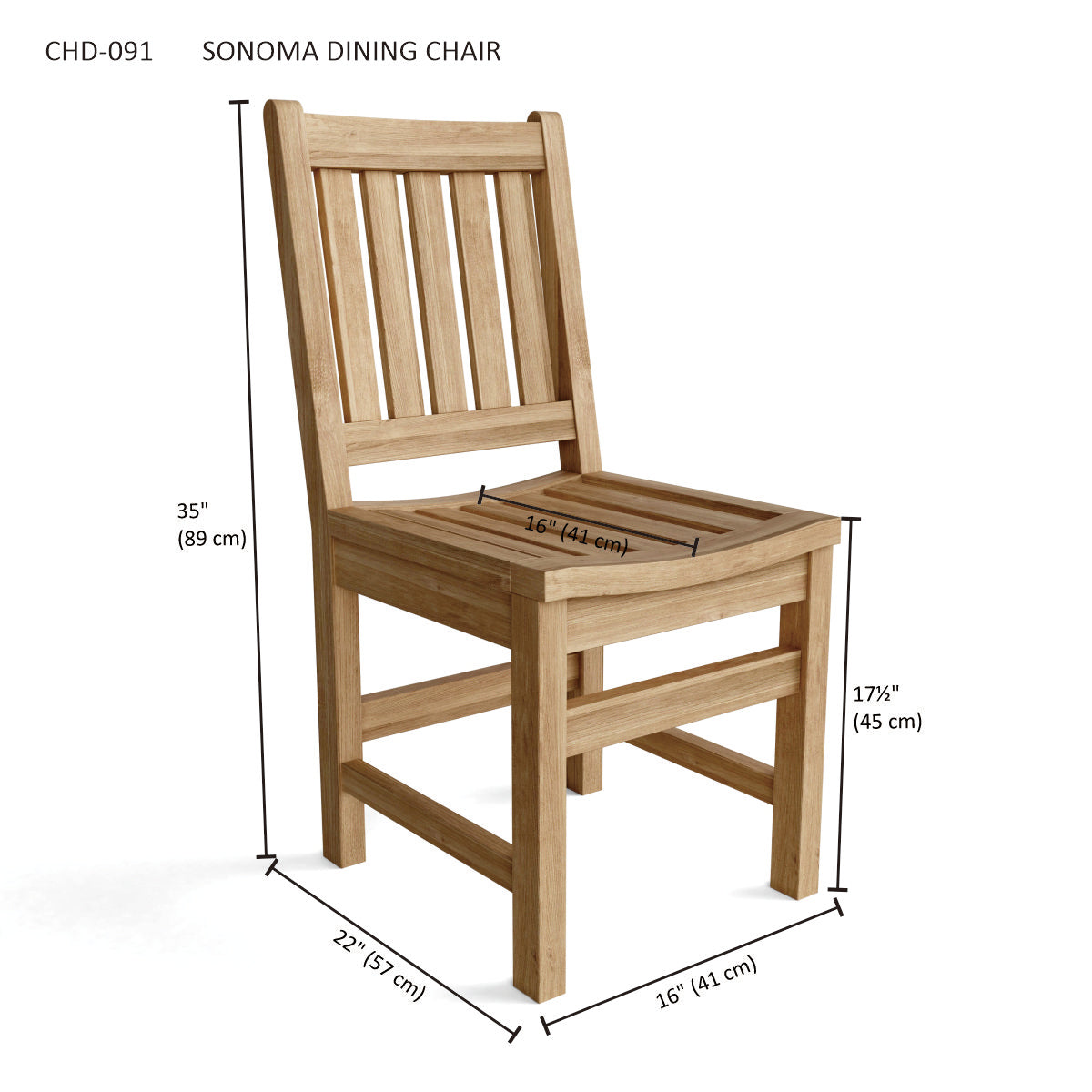 Anderson Teak Sonoma Dining Chair — product image 3 of 3