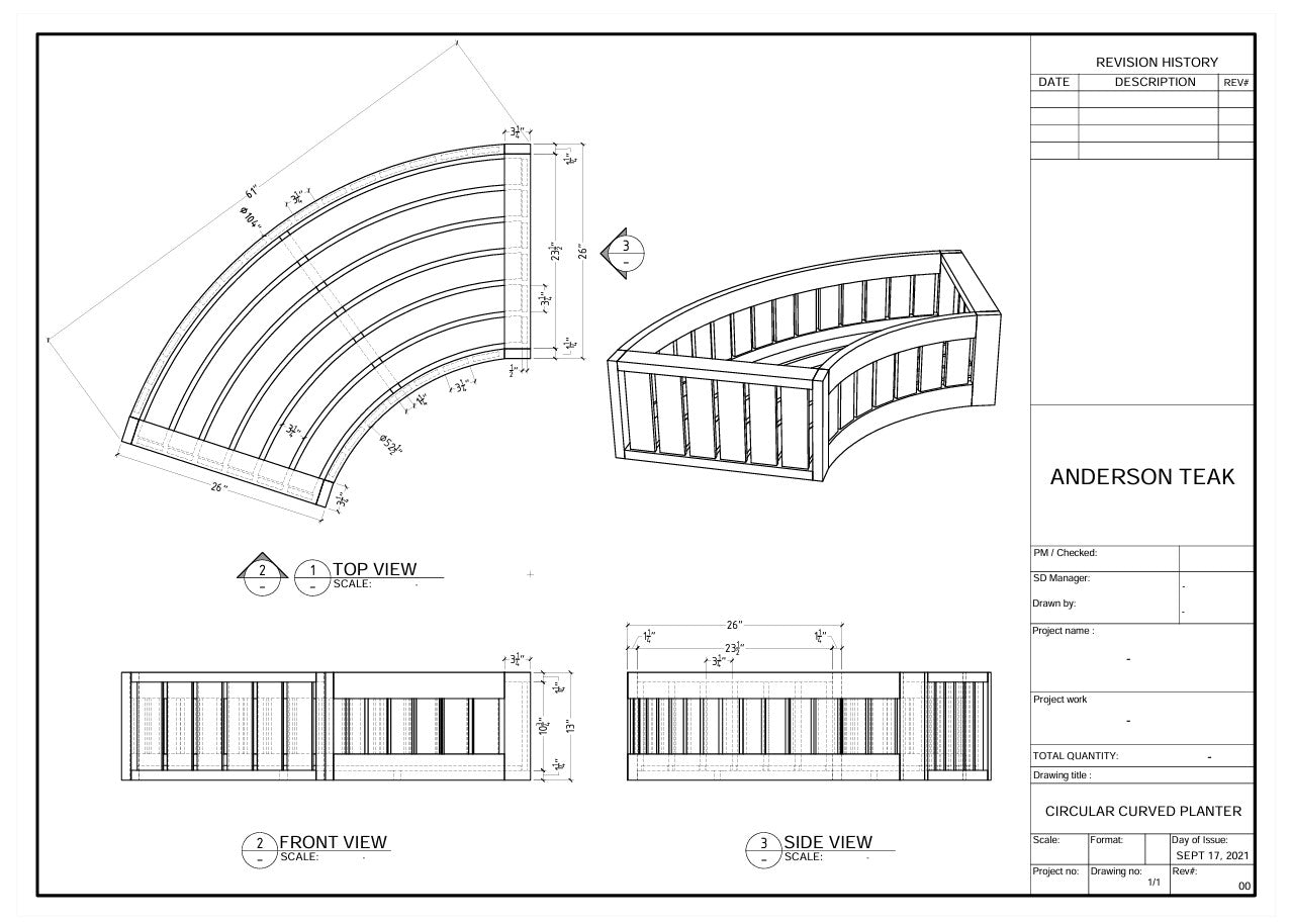 Anderson Teak Circular Modular Planter PL-808C — product image 3 of 3