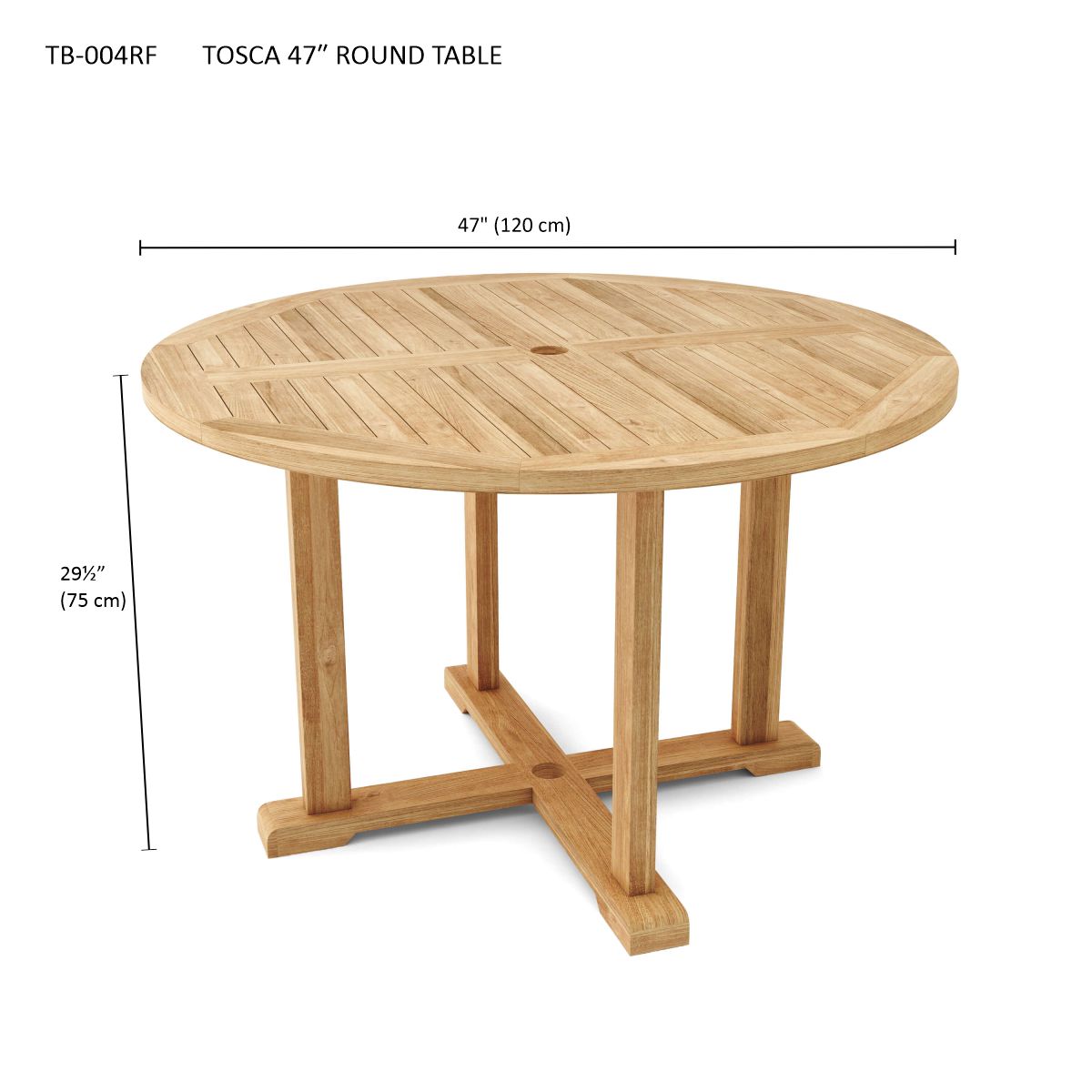 Anderson Teak Tosca 4-Foot Round Teak Dining Table — product image 3 of 3