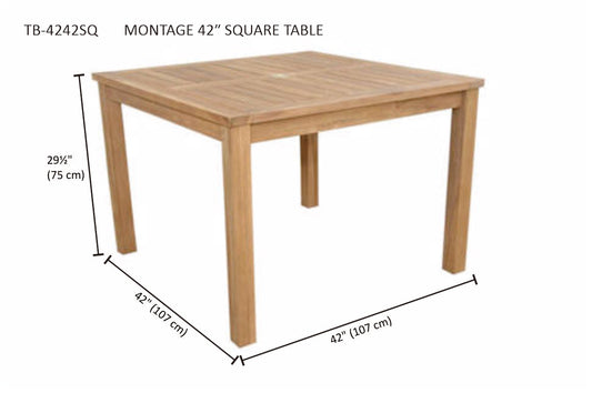 Anderson Teak Montage 42 Inch Square Teak Bar Table — product image 2 of 2