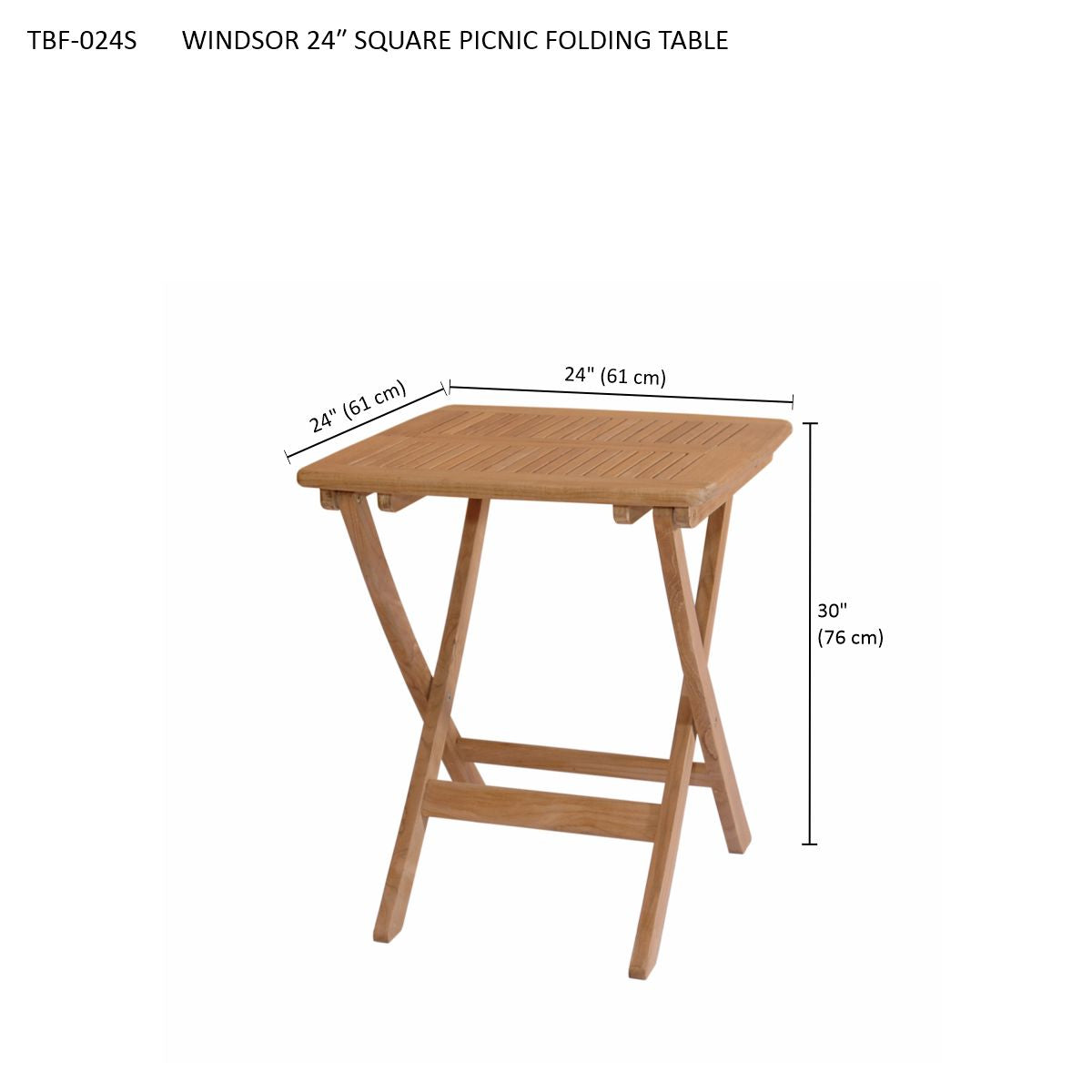 Anderson Teak Windsor 24 in Square Picnic Folding Table — product image 5 of 5