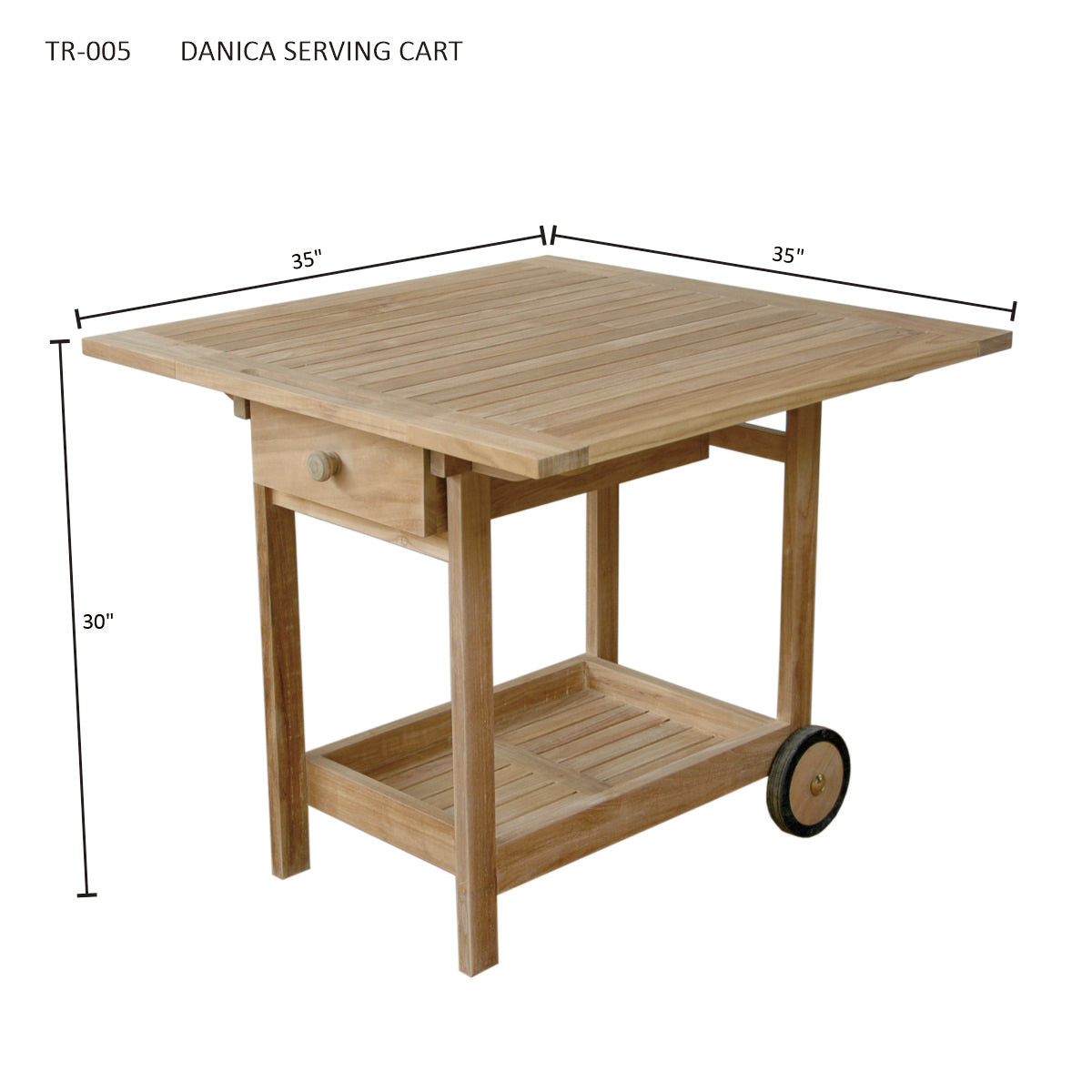 Anderson Teak Danica Serving Table Trolley — product image 4 of 4