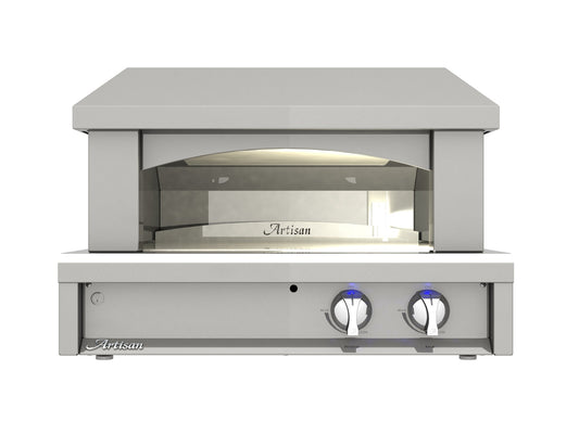 Artisan ARTP-PZA 30" gas pizza oven, angled view with stainless door