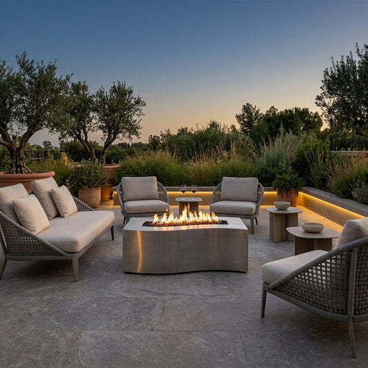 Billow Fire Pit - Stainless Steel - 60" – lifestyle | Lifestyle