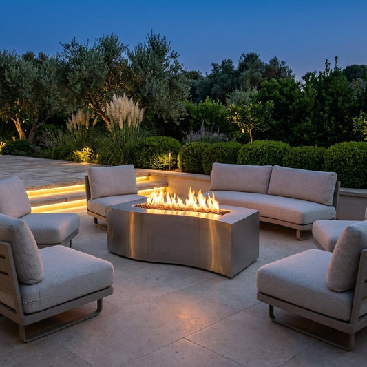 Billow Fire Pit - Stainless Steel - 72" – lifestyle | Lifestyle