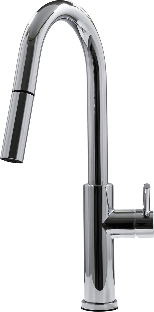 Cameo CKF-200CH pull-down kitchen faucet, polished chrome, side view