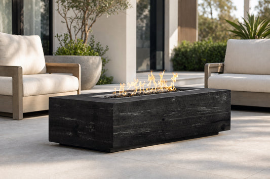 Coronado Fire Pit - GFRC Wood Grain - 48" - Ebony Lifestyle