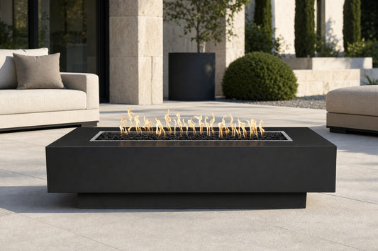 Coronado Fire Pit - Powder Coat - 48" - Gloss Black Lifestyle
