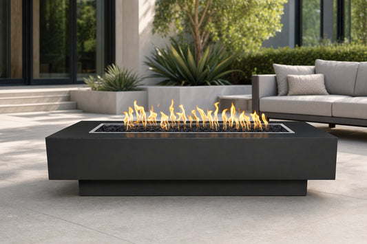 Coronado Fire Pit - Powder Coat - 84" - Gloss Black Lifestyle