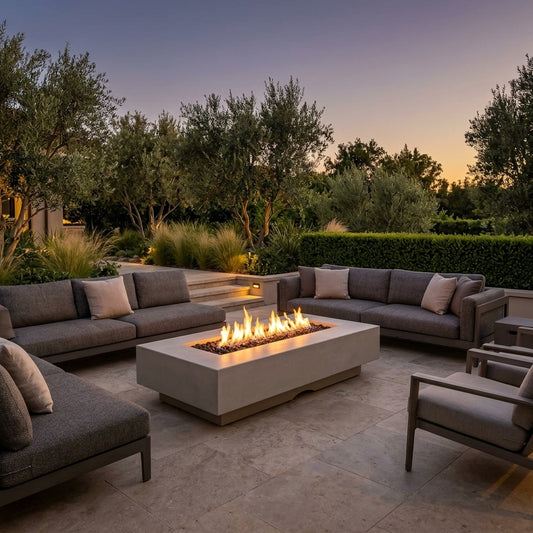Del Mar Fire Pit - GFRC Concrete - 48" – lifestyle | Lifestyle