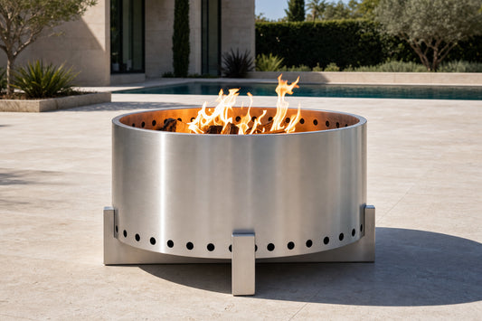 Gravity Smokeless Fire Pit - Stainless Steel - 20" - Stainless Steel Lifestyle