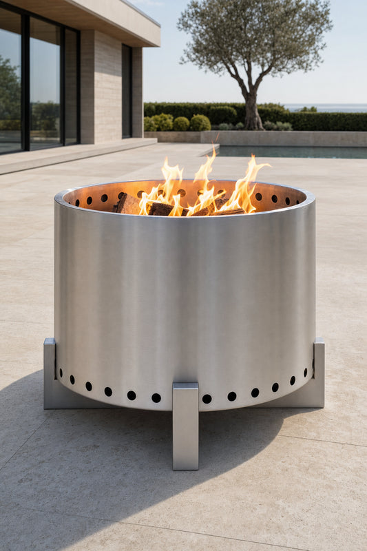 Gravity Smokeless Fire Pit - Stainless Steel - 36" - Stainless Steel Lifestyle