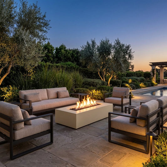Regal Fire Pit - GFRC Concrete - 48" – lifestyle | Lifestyle