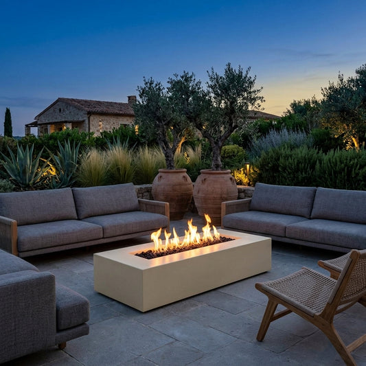 Regal Fire Pit - GFRC Concrete - 60" – lifestyle | Lifestyle