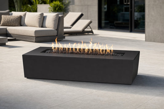 Regal Fire Pit - Powder Coat - 54" - Gloss Black Lifestyle