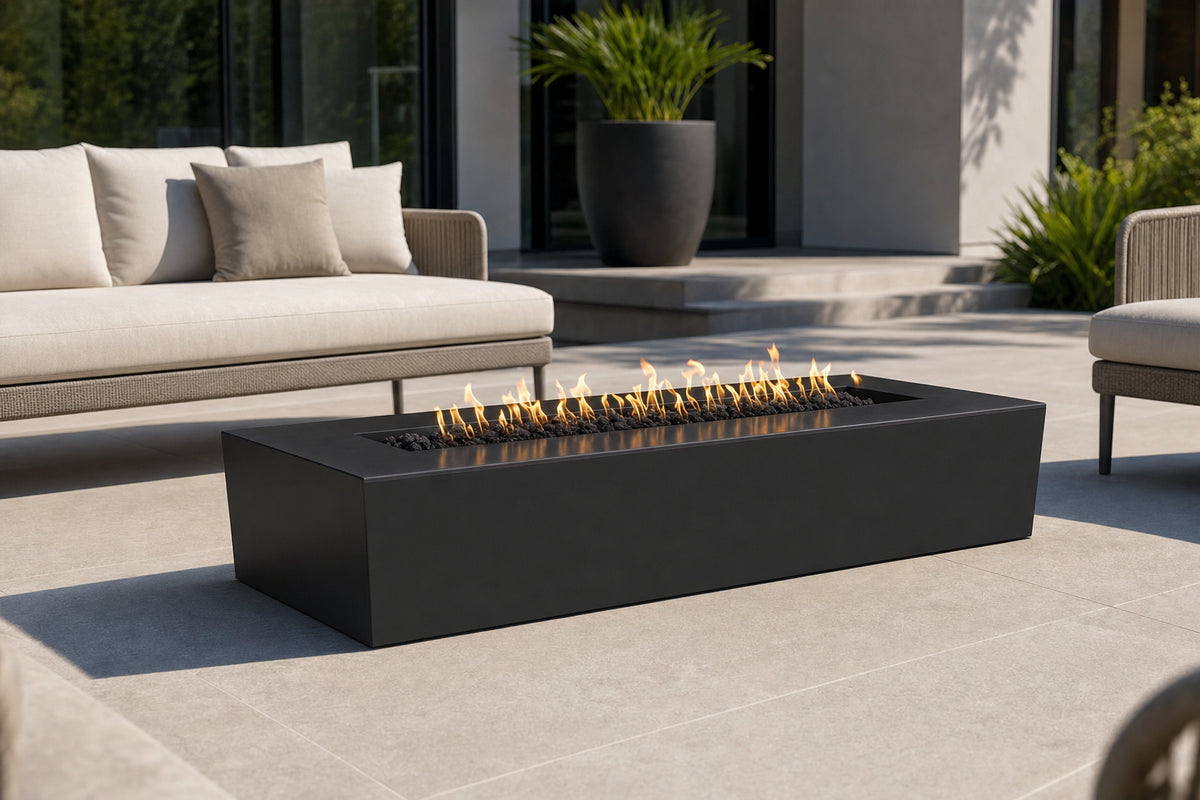 Regal Fire Pit - Powder Coat - 54" - Matte Black Lifestyle
