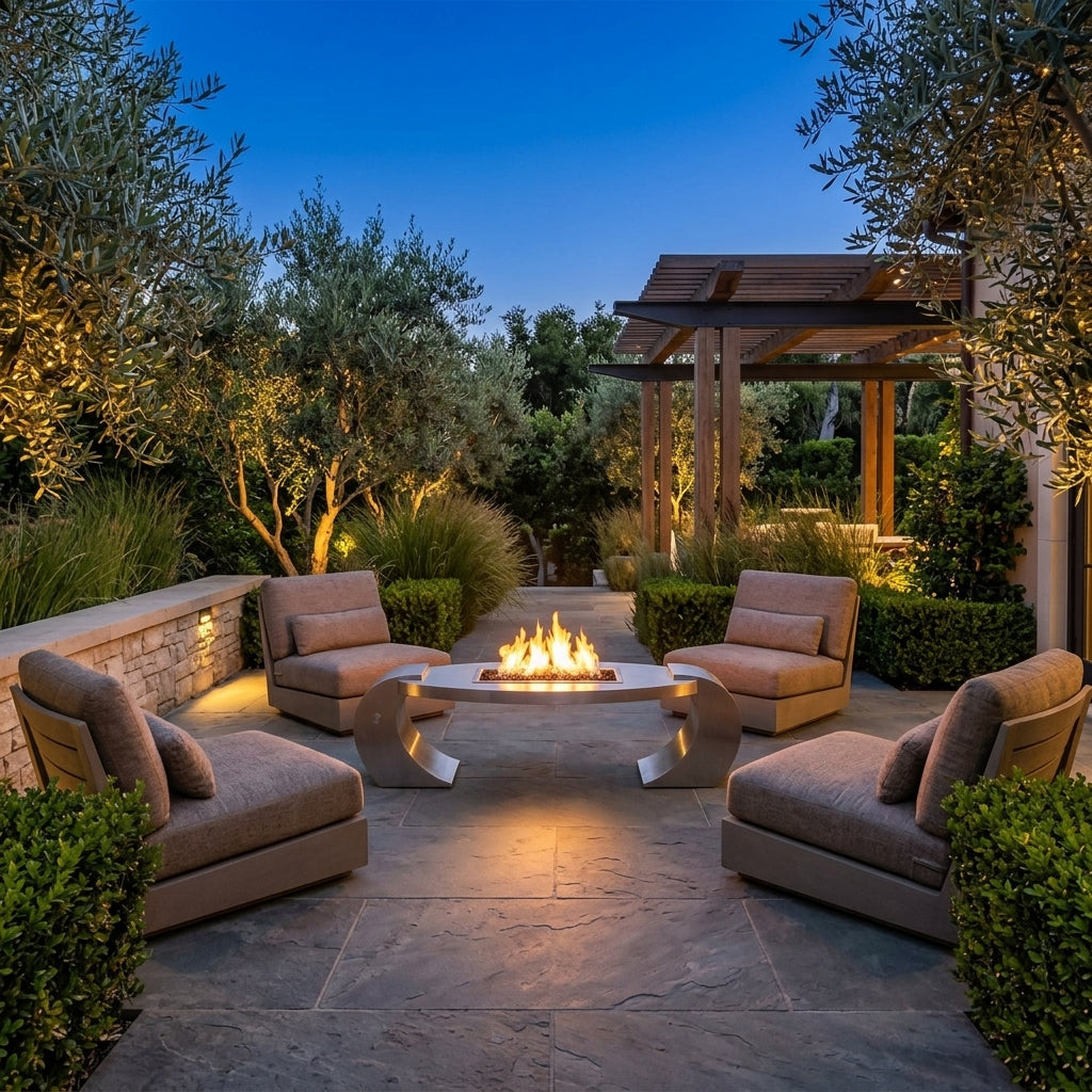 Vernon SS Fire Pit - 86" – lifestyle | Lifestyle