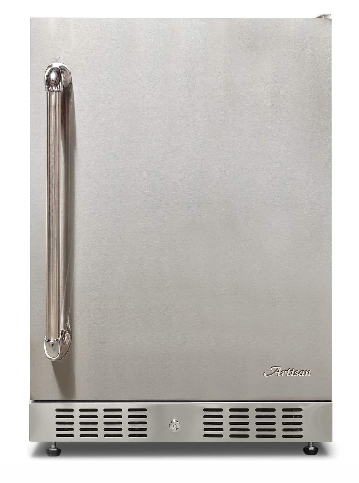 Outdoor-rated refrigerator for an outdoor kitchen