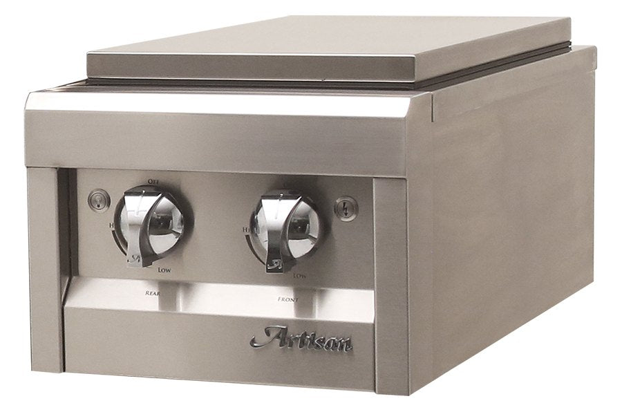 Built-in side burner and power burner for an outdoor kitchen