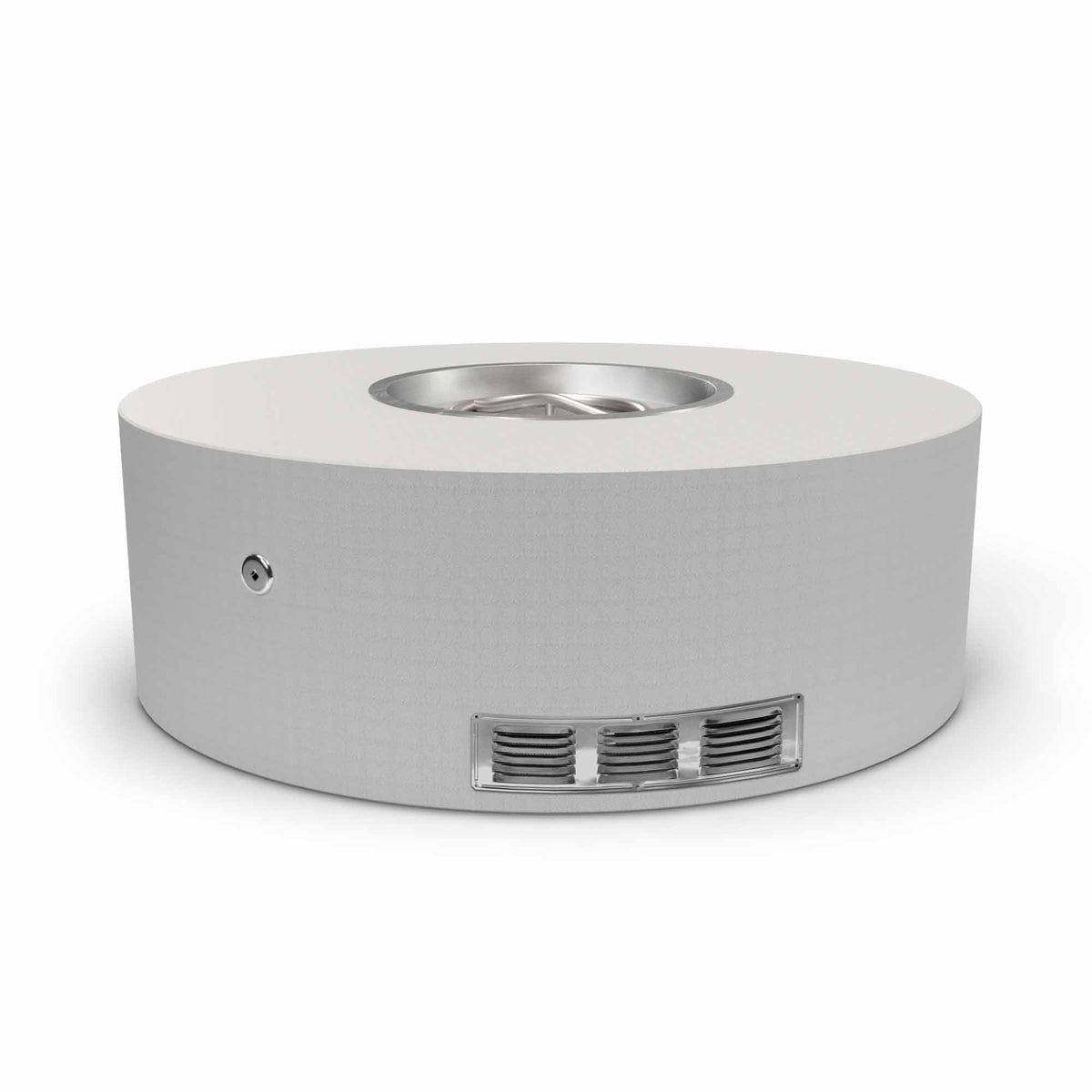 Ready-to-finish round concrete fire pit form with stainless steel burner pan by The Outdoor Plus