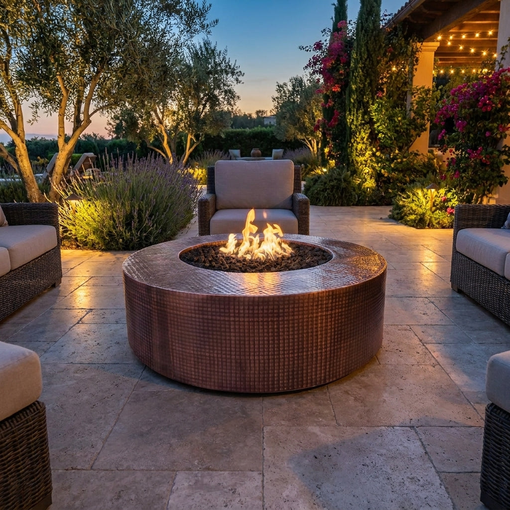Hammered Copper Fire Pits