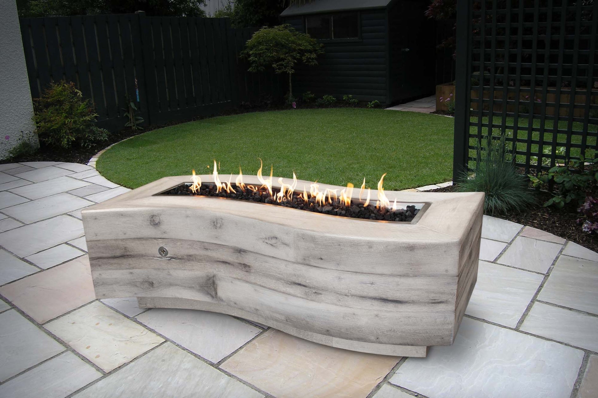 Big Sur Wood Grain Fire Pit - 60" – lifestyle