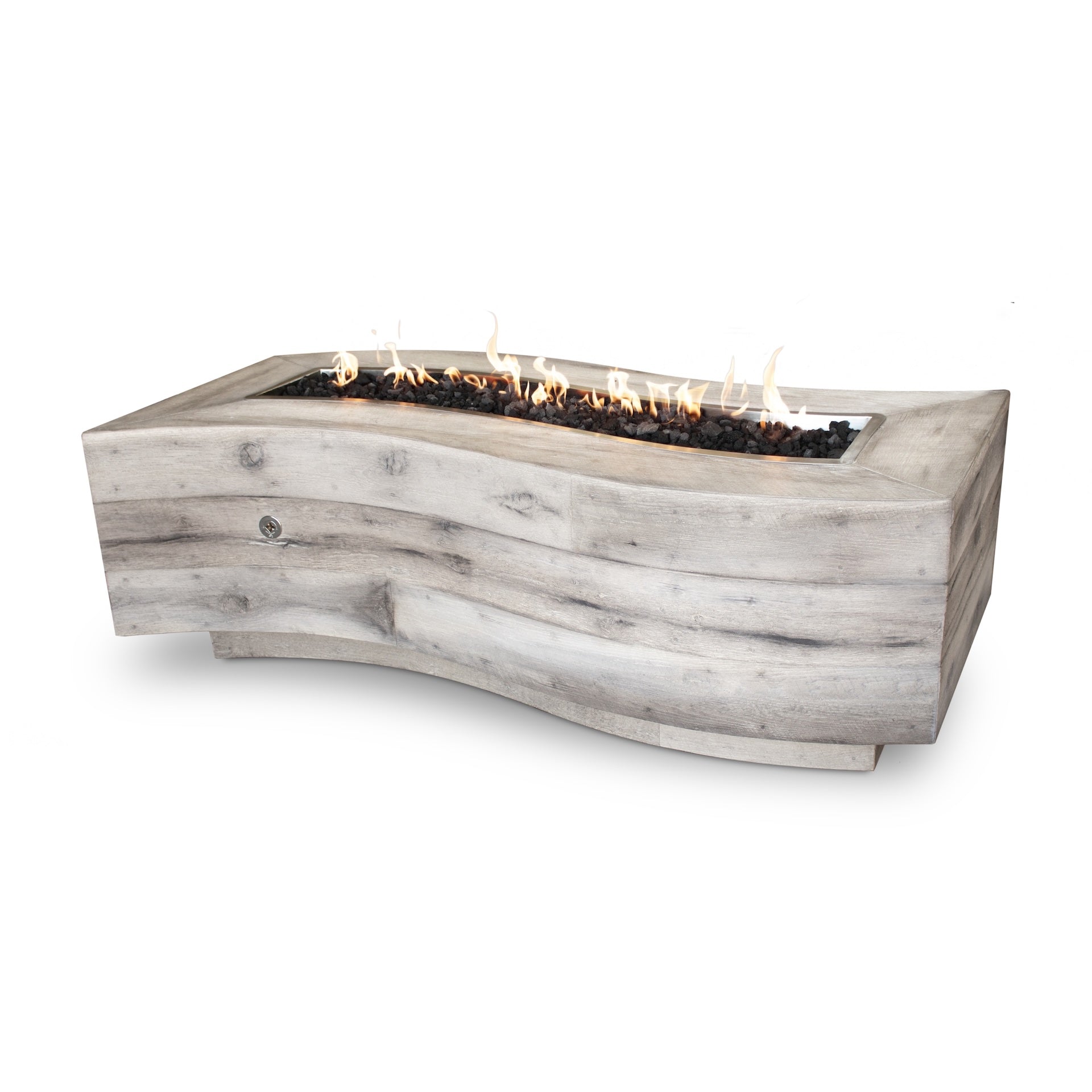 Big Sur wood grain GFRC outdoor gas fire pit 60 inch
