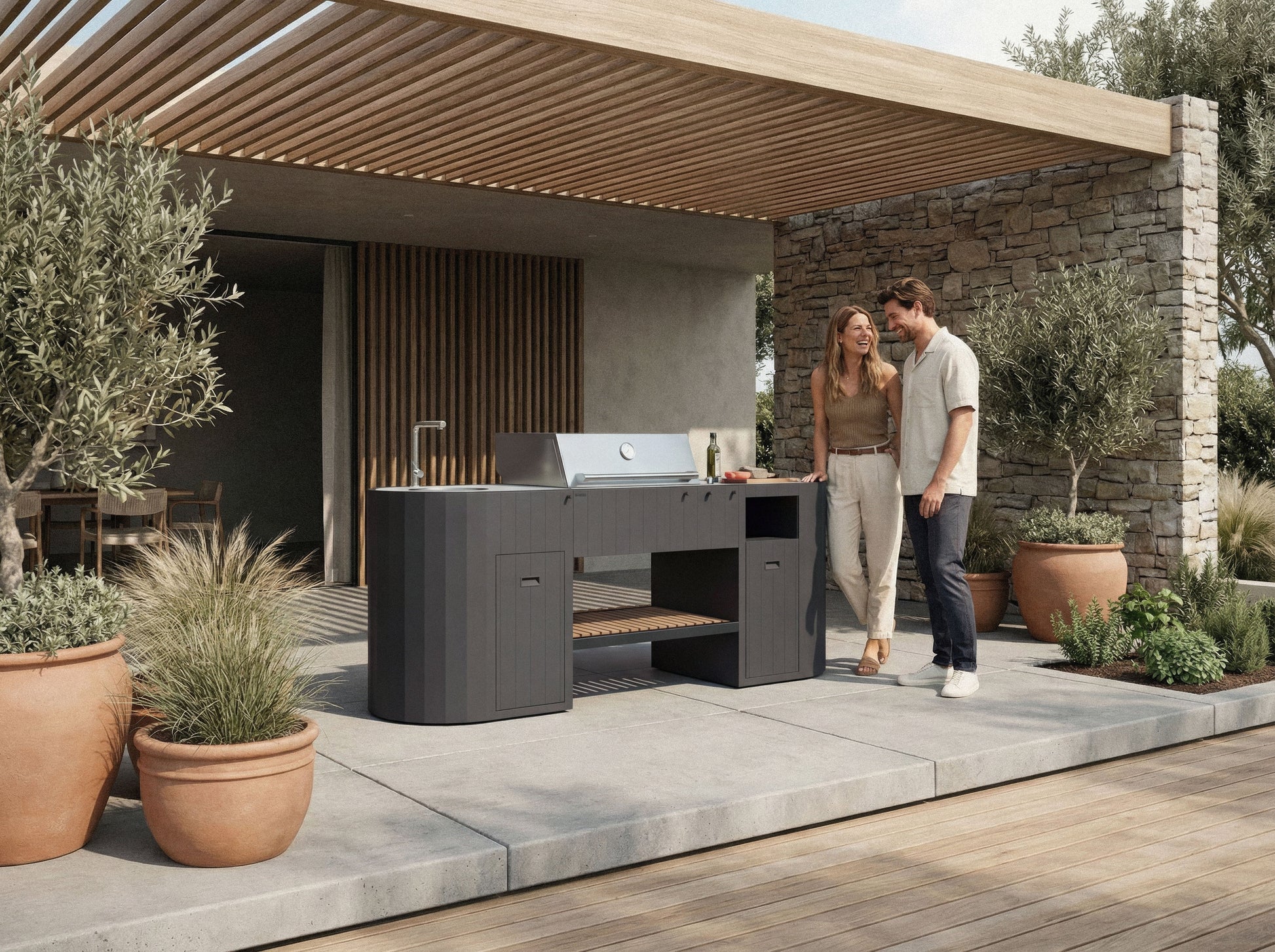 Q-boo OVO GL outdoor kitchen rear ventilation detail