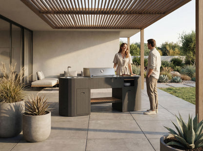 Q-boo OVO GL outdoor kitchen flame tamer detail