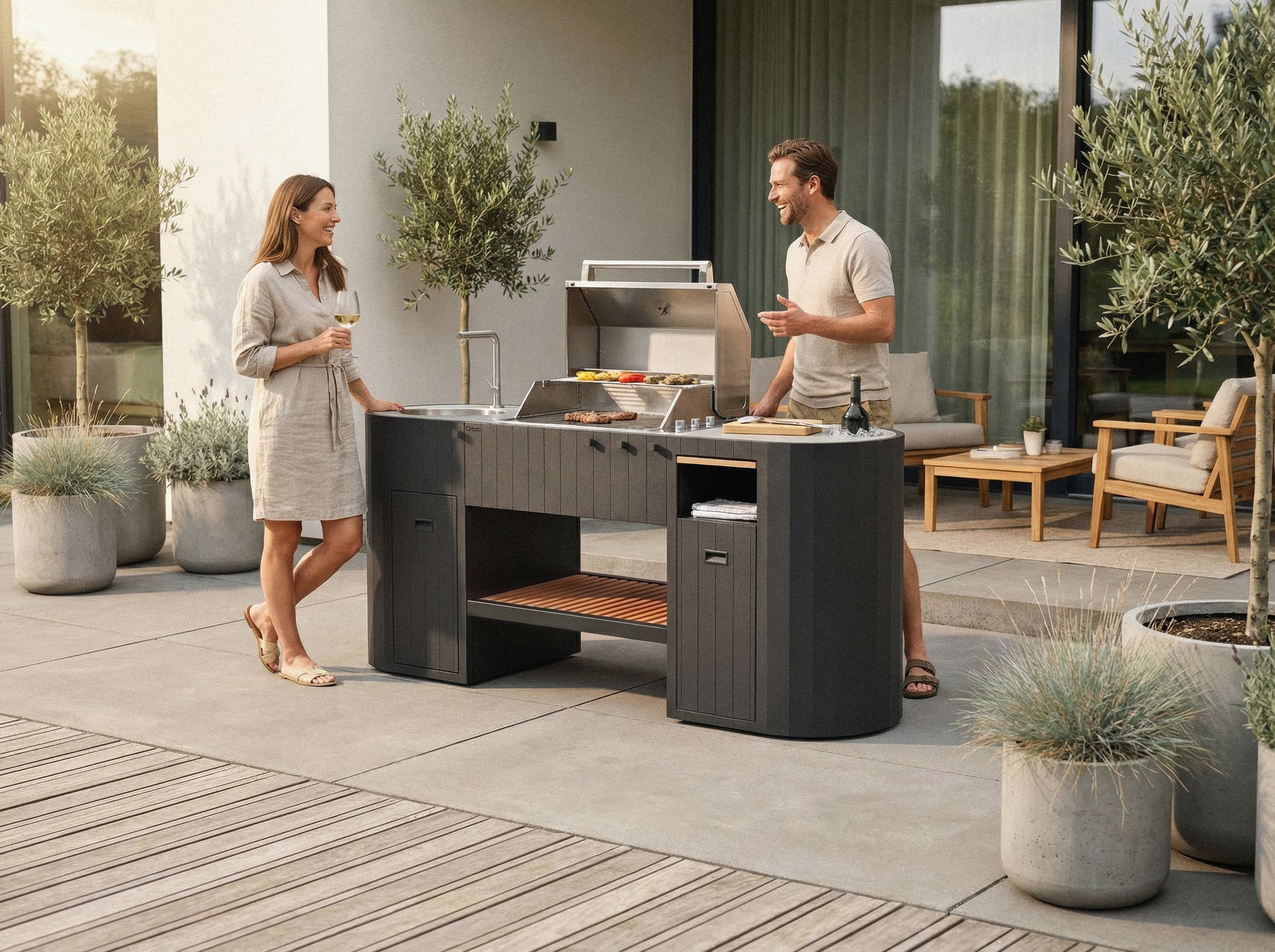Q-boo OVO GL outdoor kitchen grilling accessories included