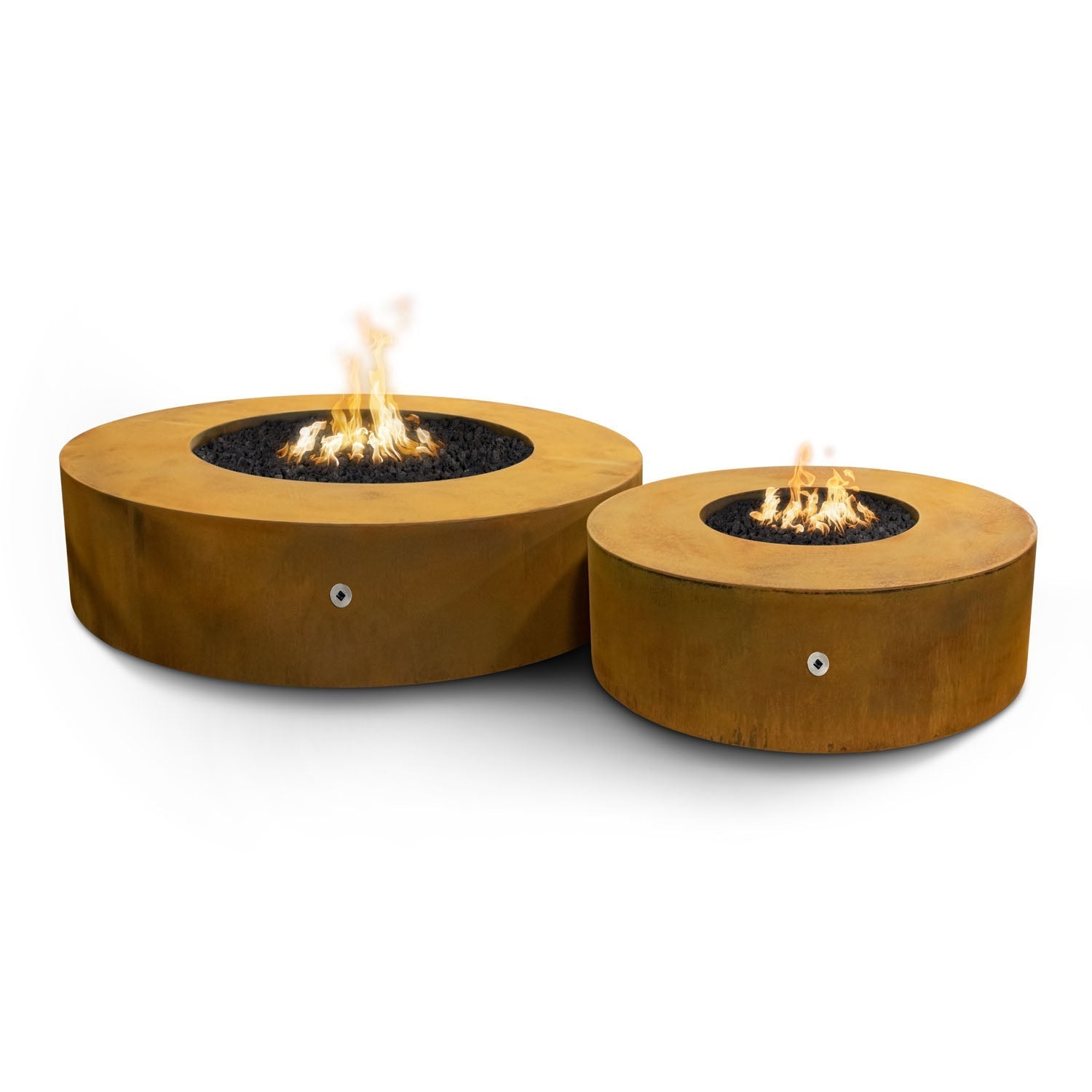 Premium outdoor gas fire pit on luxury backyard patio