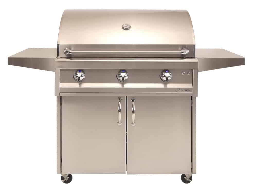 American Eagle 36" cart gas grill on stainless steel cart, product view