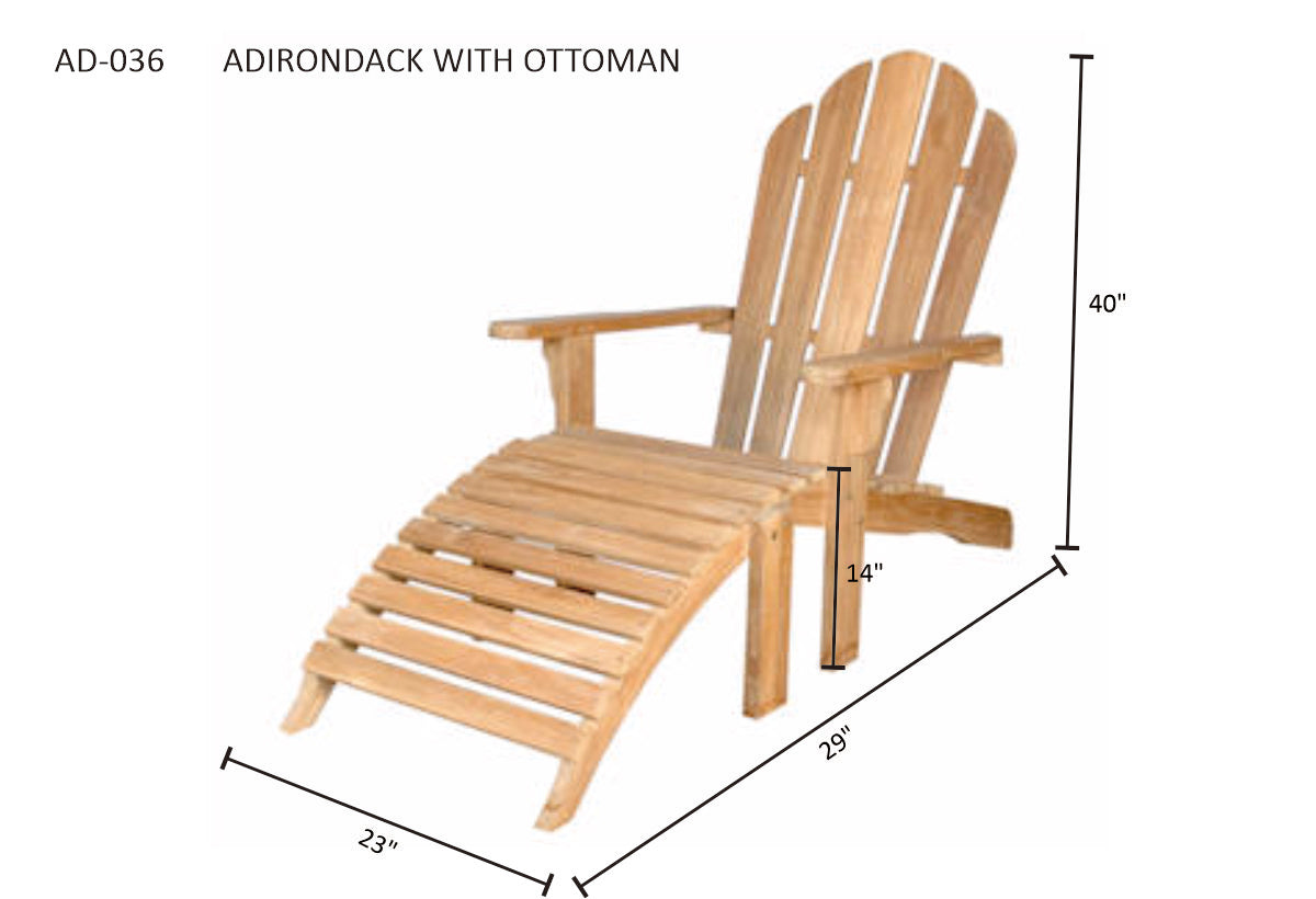 Anderson Teak Adirondack With Ottoman — product image 2 of 2