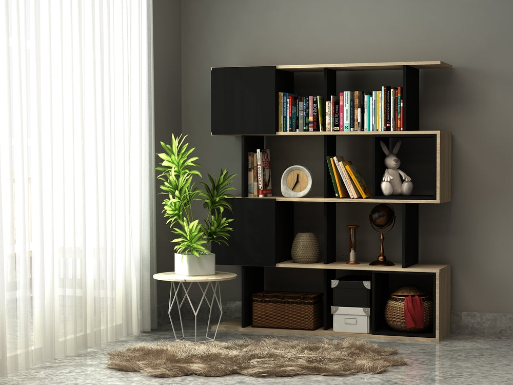 Anderson Teak Alliance Geometric Bookcase with 12 Storage Areas — product image 1 of 8