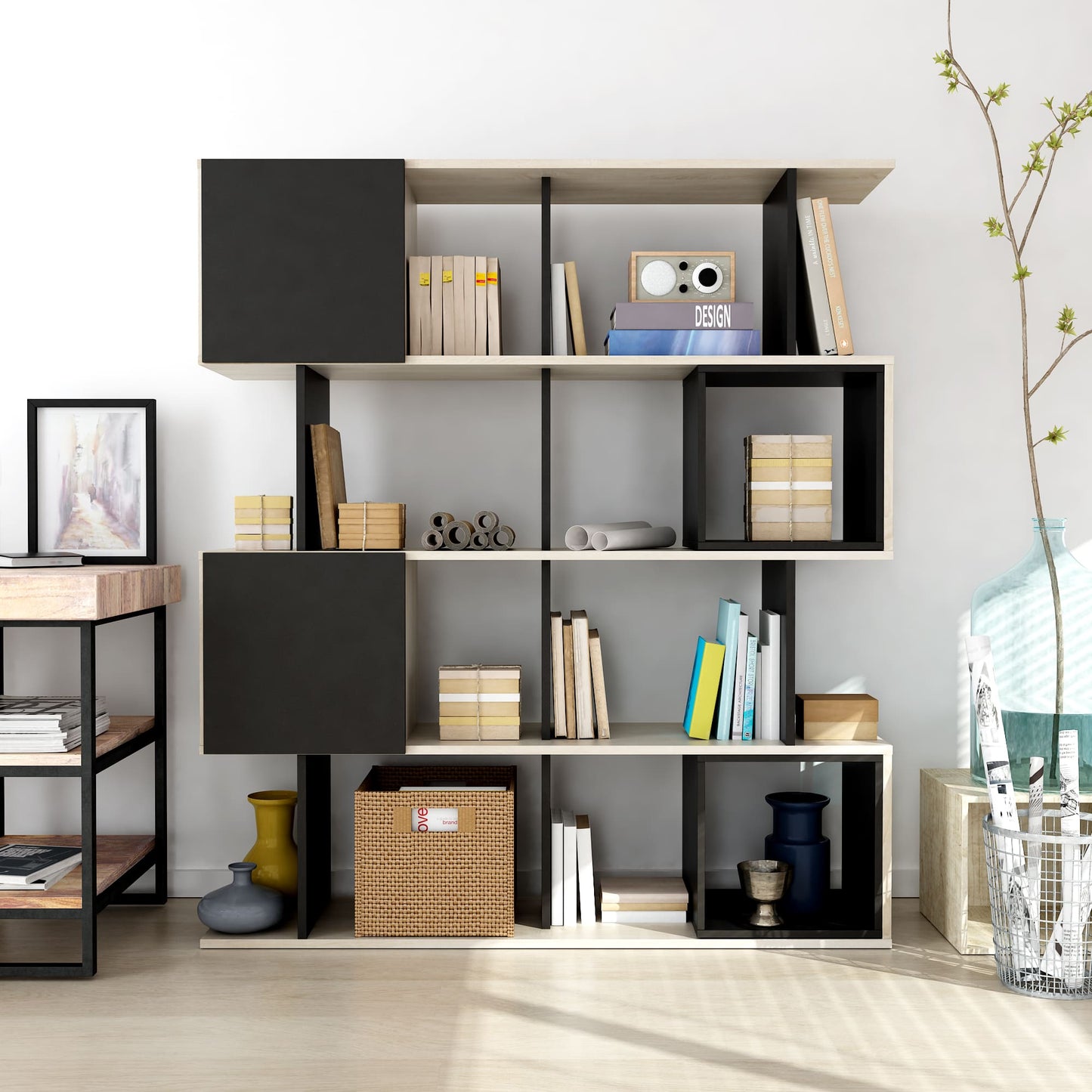 Anderson Teak Alliance Geometric Bookcase with 12 Storage Areas — product image 2 of 8