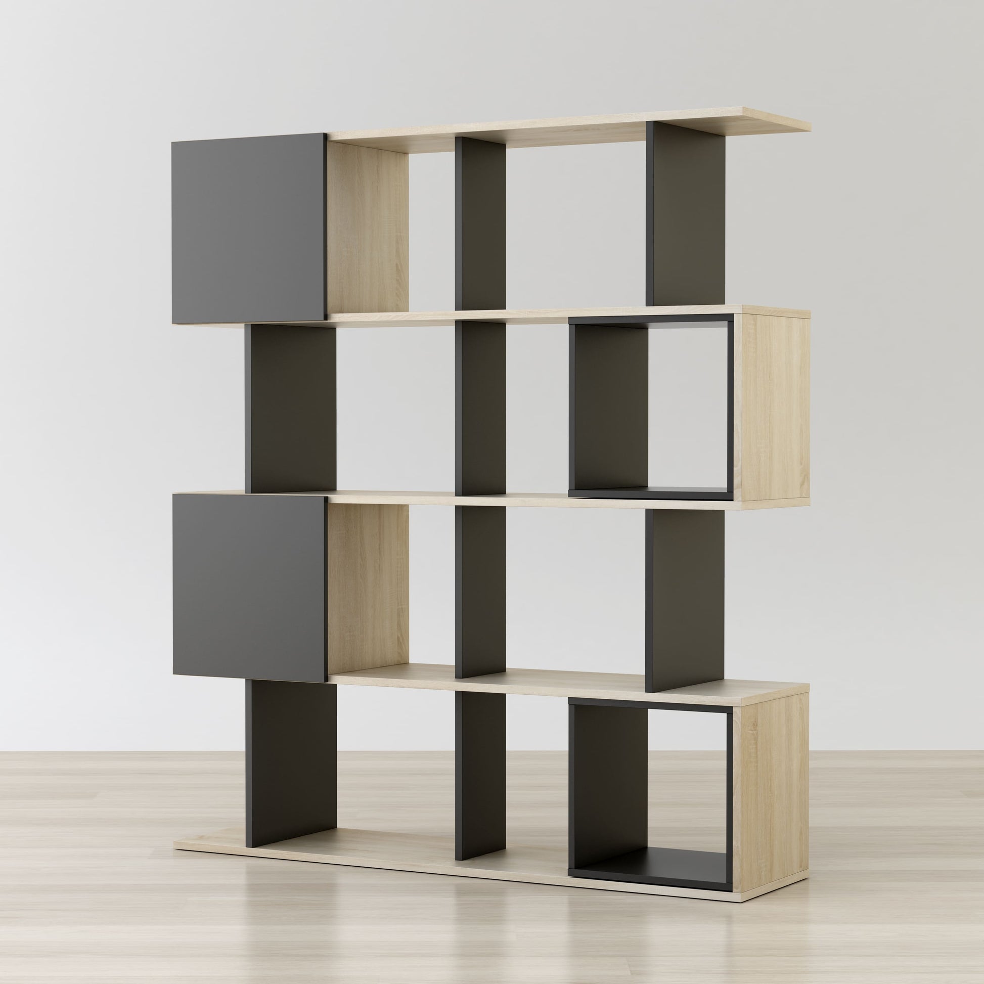 Anderson Teak Alliance Geometric Bookcase with 12 Storage Areas — product image 7 of 8