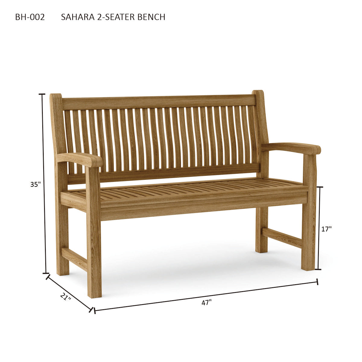 Anderson Teak Sahara 2-Seater Bench — product image 4 of 4