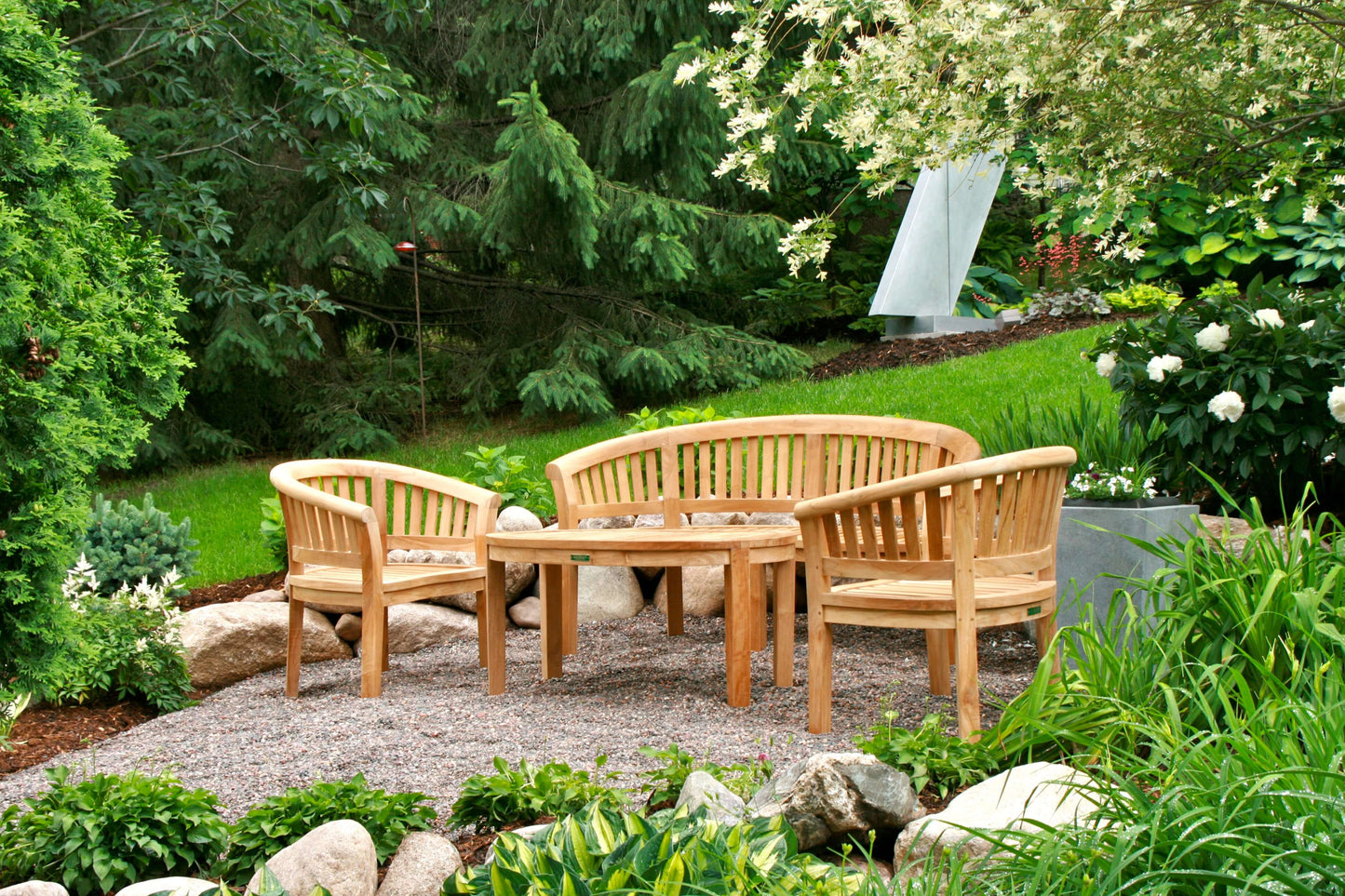 Anderson Teak Curve 3-Seater Bench Extra Thick Wood — product image 6 of 8