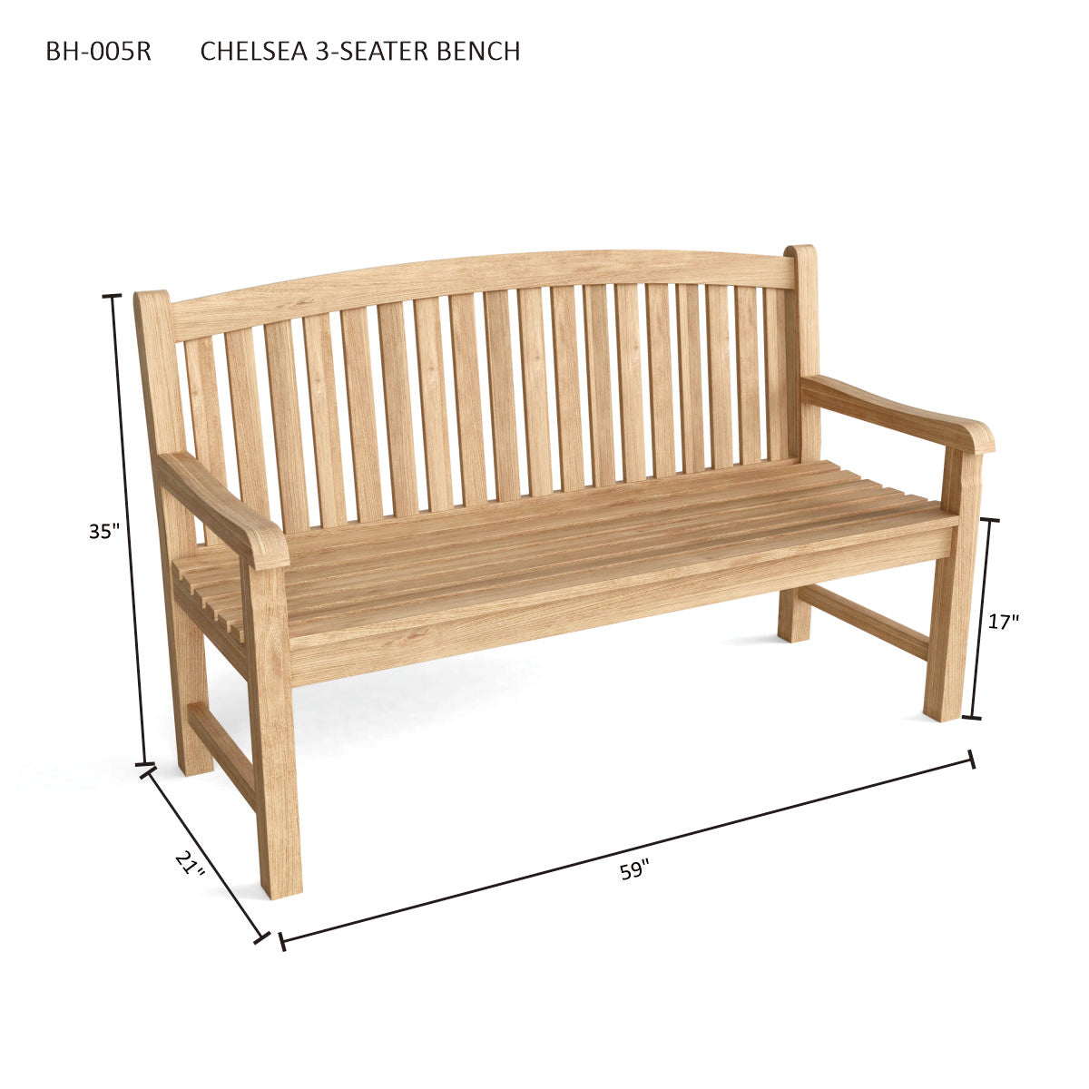 Anderson Teak Chelsea 3-Seater Bench — product image 3 of 3