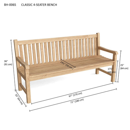 Anderson Teak Classic 4-Seater Bench — product image 3 of 3
