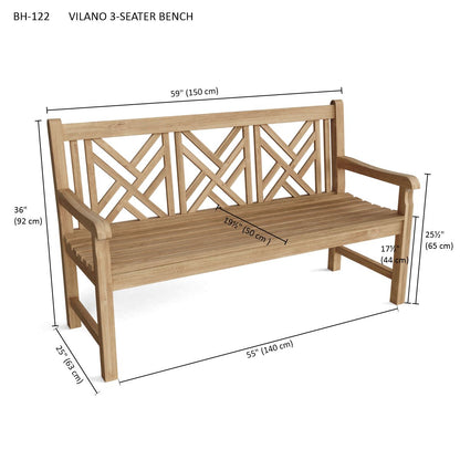 Anderson Teak Vilano 3-Seater Bench — product image 3 of 3