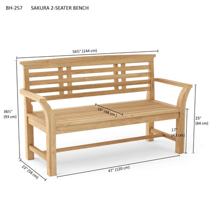 Anderson Teak Sakura 2-Seater Bench — product image 5 of 5