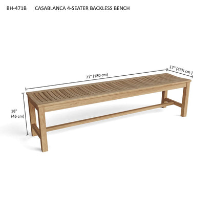 Anderson Teak Casablanca 4-Seater Backless Bench — product image 3 of 3