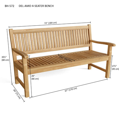 Anderson Teak Del-Amo 4-Seater Bench — product image 3 of 3