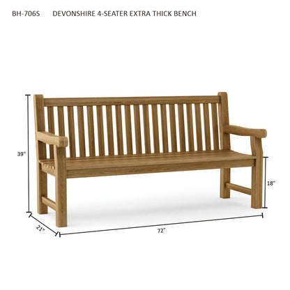 Anderson Teak Devonshire 4-Seater Extra Thick Bench — product image 4 of 4