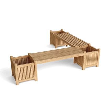 Anderson Teak Planter Bench with Two Benches and Three Planter Boxes — product image 2 of 4